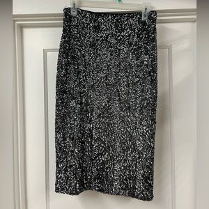 silver sequin pencil skirt